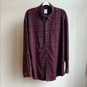 Brooks Brothers Dark Burgundy Plaid Shirt